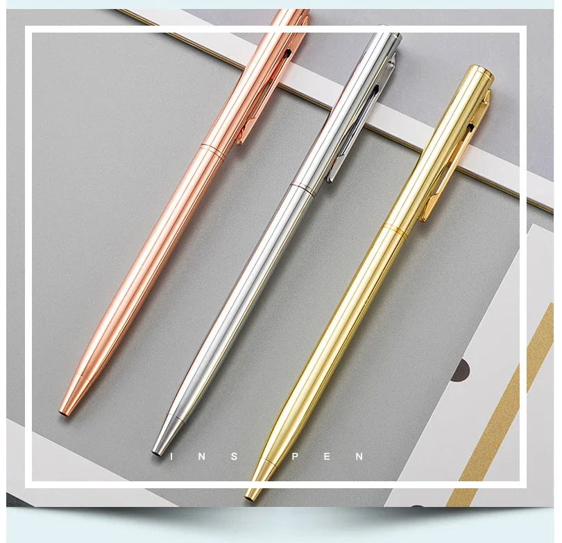 Rose Gold Engraved Metal Ballpoint Pens