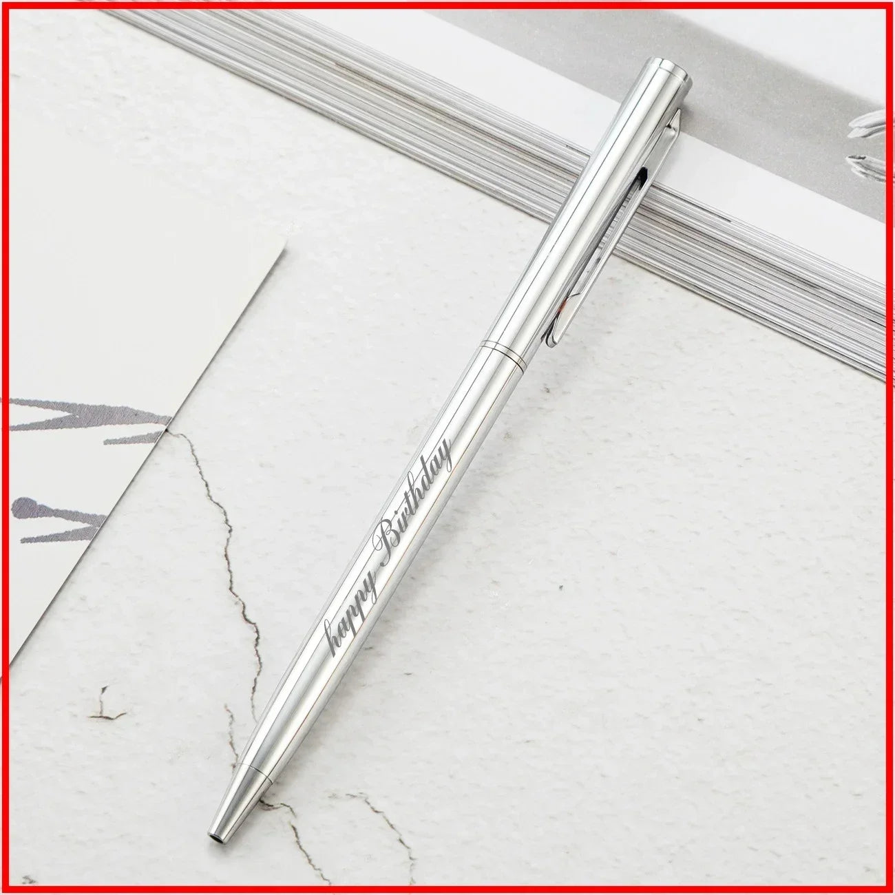 Rose Gold Engraved Metal Ballpoint Pens