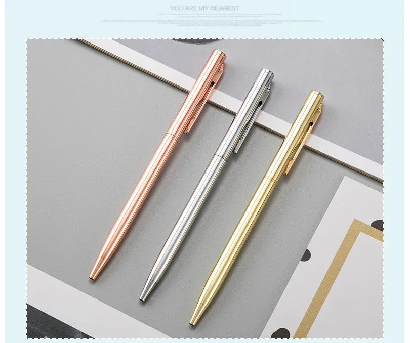 Rose Gold Engraved Metal Ballpoint Pens