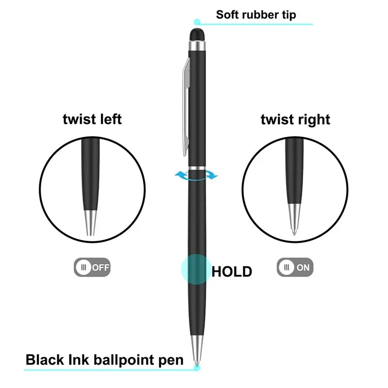 2-in-1 Metal Stylus Ballpoint Pens Set