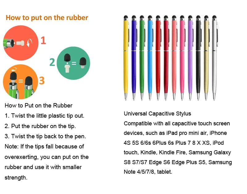 2-in-1 Metal Stylus Ballpoint Pens Set