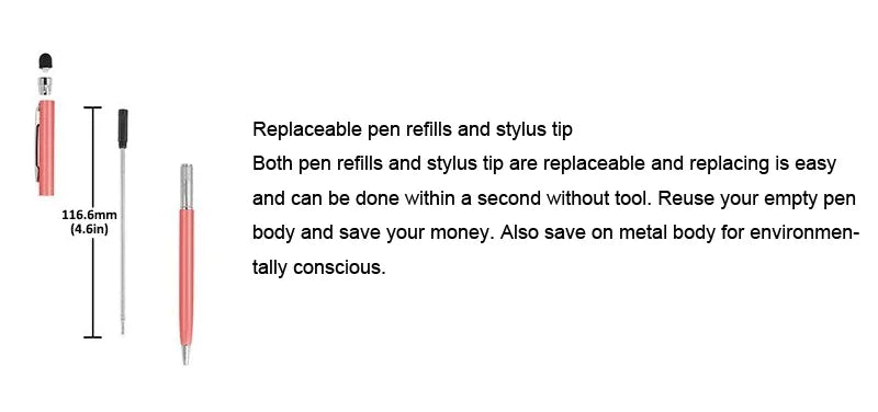 2-in-1 Metal Stylus Ballpoint Pens Set