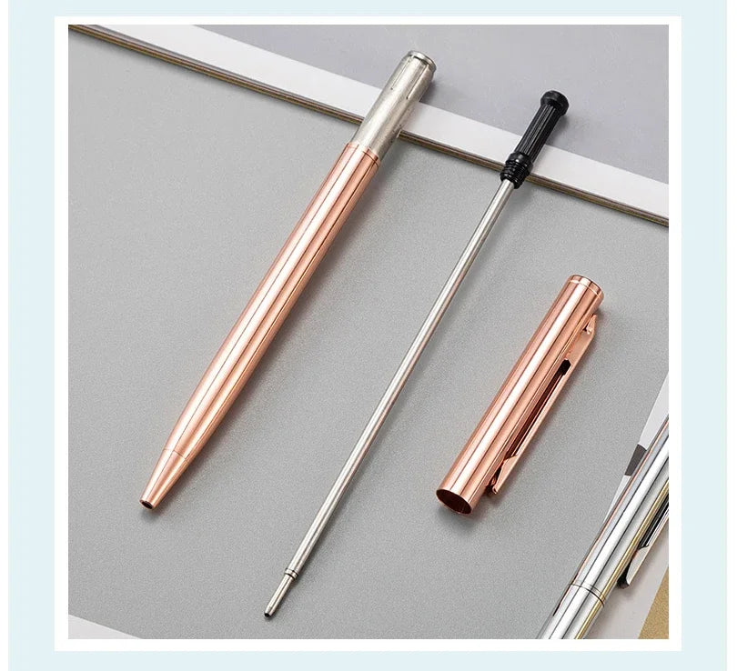 Rose Gold Engraved Metal Ballpoint Pens