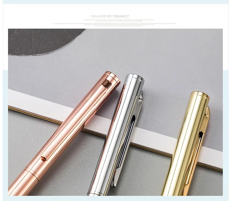 Rose Gold Engraved Metal Ballpoint Pens